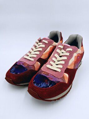 Inkkas Andes Jogger Red Purple Pink Suede Running Shoes Sneakers Women's Size 10
